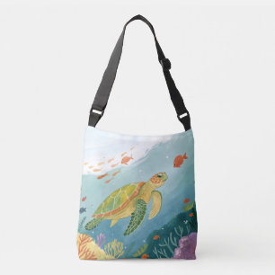 Schildpad schilderen crossbody tas
