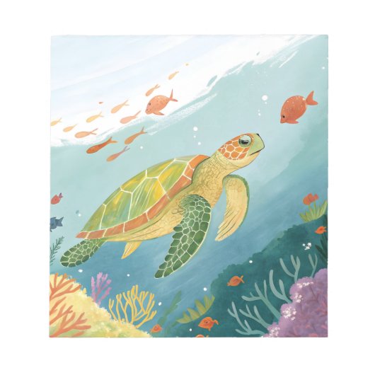 Schildpad schilderen notitieblok (Voorkant)