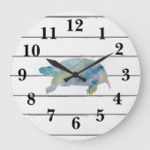 Schildpad schilderij Dierlijke Waterverf Decor Grote Klok (Voorkant)