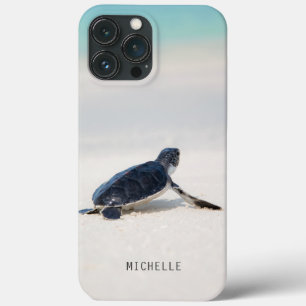 Schildpad Strand Oceaan Natuur Persoonlijke Naam iPhone 13 Pro Max Hoesje
