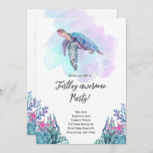 Schildpad Super Feest Uitnodiging (Voorkant / Achterkant)