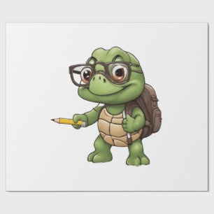 Schildpad terug naar school cadeaupapier