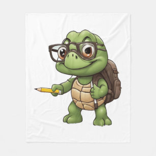 Schildpad terug naar school fleece deken