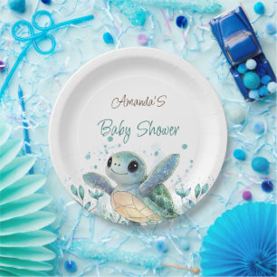 Schildpad Thema Baby Shower Papieren Bordje