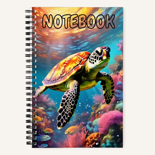 Schildpad-Thema Spiraal Notebook Notitieboek (Voorkant)