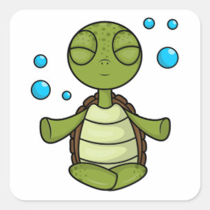 Schildpad tijdens de zittingsperiode vierkante sticker