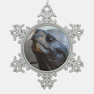 schildpad tin sneeuwvlok ornament