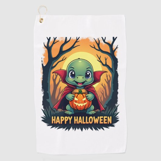 Schildpad Tortoise Boo Vampire Trick or treat Hall Golfhanddoek (Voorkant)