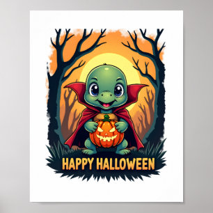 Schildpad Tortoise Boo Vampire Trick or treat Hall Poster