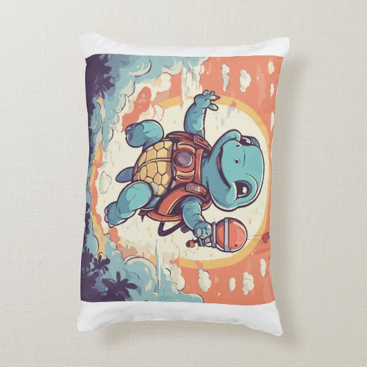 Schildpad vector illustratie accent kussen (Achterkant (Verticaal))