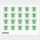 Schildpad Vierkante Sticker (Vel)