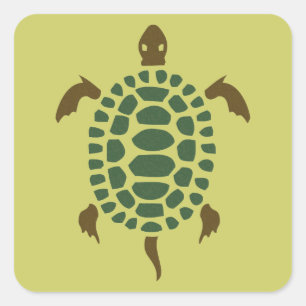Schildpad Vierkante Sticker