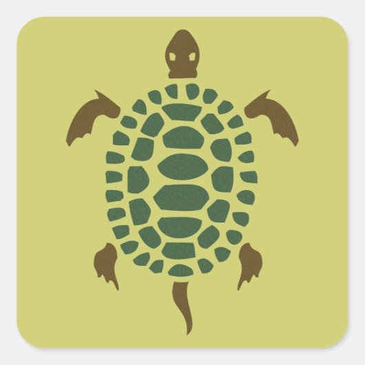 Schildpad Vierkante Sticker (Voorkant)