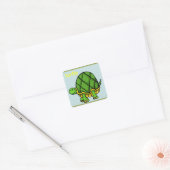 schildpad vierkante sticker (Envelop)