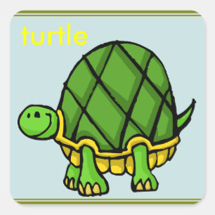 schildpad vierkante sticker