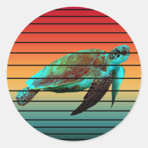 schildpad vintage ronde sticker