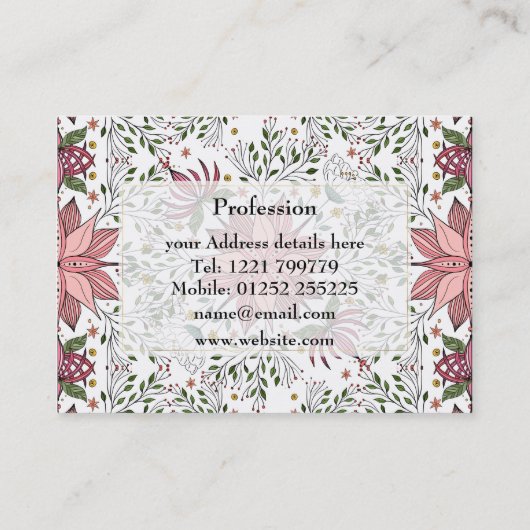  schildpad visitekaartje (Achterkant)