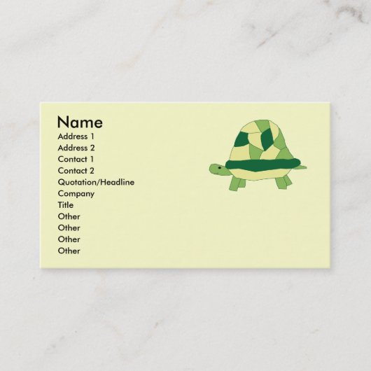 Schildpad visitekaartjes (Voorkant)