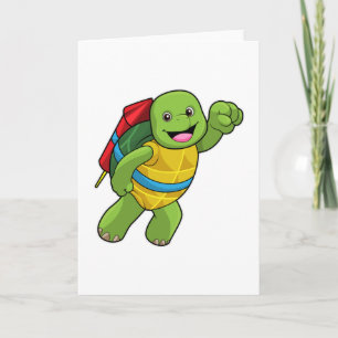 Schildpad vliegt met raket kaart