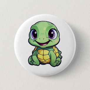 schildpad voor cartoon ronde button 5,7 cm