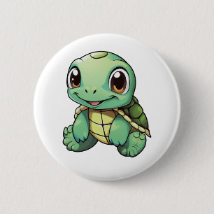 schildpad voor cartoon ronde button 5,7 cm