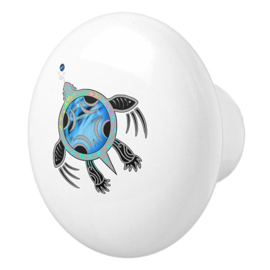 Schildpad voor Zee Keramische Knop (Rechts)