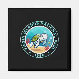 Schildpad wandelen in het Virgin Islands National  Magneet