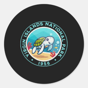 Schildpad wandelen in het Virgin Islands National Ronde Sticker
