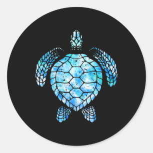 Schildpad Waterverf Tie Dye Zee Ocean Save Planet Ronde Sticker