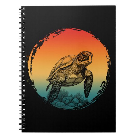 schildpad zomer oceaan zonsondergang notitieboek (Voorkant)