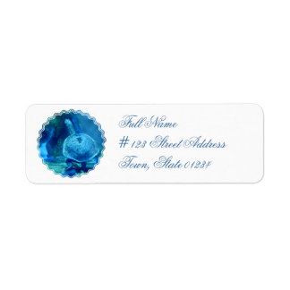 Schildpad zwemmen onderwater mailing label