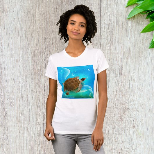 Schildpad Zwemmen Vrouwen T-shirt