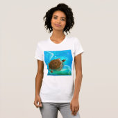 Schildpad Zwemmen Vrouwen T-shirt (Voorkant volledig)