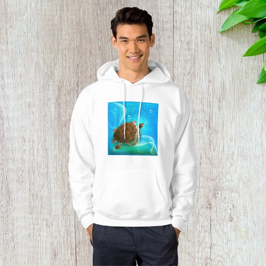 Schildpad Zwemmende Mannen Hoodie