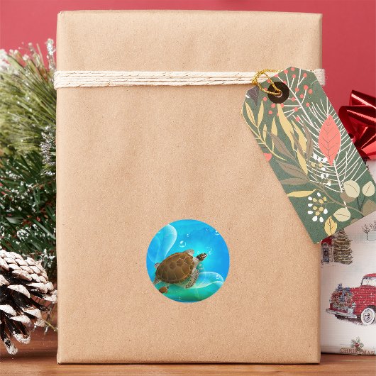 Schildpad Zwemmende Stickers