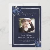 Schildpadblauw-bloemenzilverbegrafeningsprogramma Kaart (Achterkant)