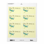 Schildpadden en Libel Boek Label (Full Sheet)