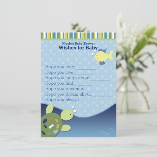 Schildpadden Ocean Reef Wensen voor Baby shower Ka Kaart (Staand voorkant)