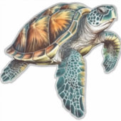 Schildpadden Onderwaterontwerp voor duikers Sticker (Voorkant)