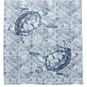 Schildpadden op golven douchegordijn (Voorkant)