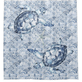 Schildpadden op golven douchegordijn