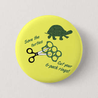 Schildpadden redden, zes-rings verpakkingen afgesc ronde button 5,7 cm
