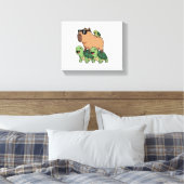 Schildpadden rijden Capybara, Grappig Capybara Canvas Afdruk (Insitu (Slaapkamer))