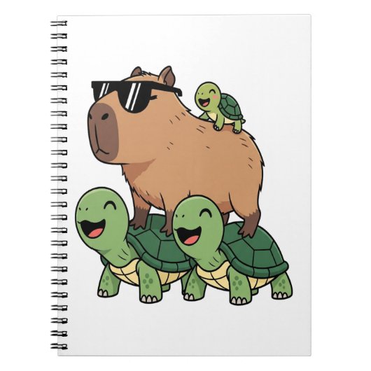 Schildpadden rijden Capybara, Grappig Capybara Notitieboek (Voorkant)