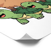 Schildpadden rijden Capybara, Grappig Capybara Poster (Hoek)