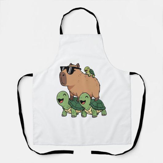 Schildpadden rijden Capybara, Grappig Capybara Schort (Voorkant)