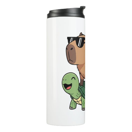 Schildpadden rijden Capybara, Grappig Capybara Thermosbeker (Gedraaid links)