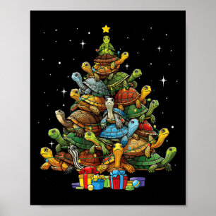 Schildpaddenboom Kerstboom Schattige Schildpad Ker Poster