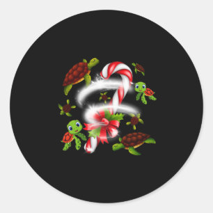 Schildpadgeschenk   Turtle Snoep Sweet Christmas Ronde Sticker