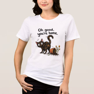 Schildpadkat Grappige Kat Bloempot Ramp  Tri-Blend Shirt